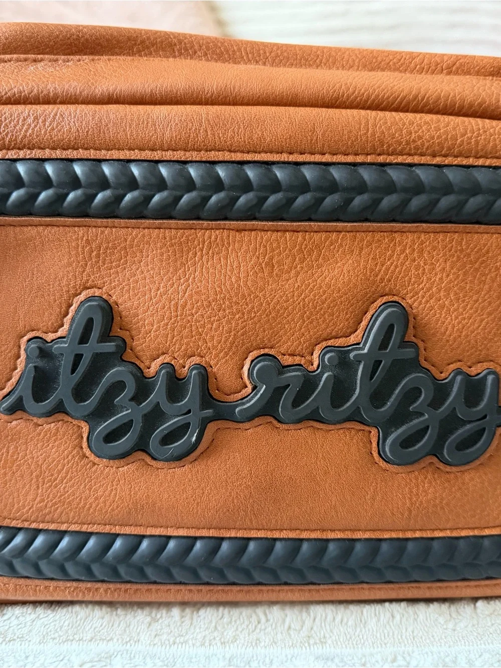 Itzy Ritzy Tan Vegan Leather Backpack Diaper Bag